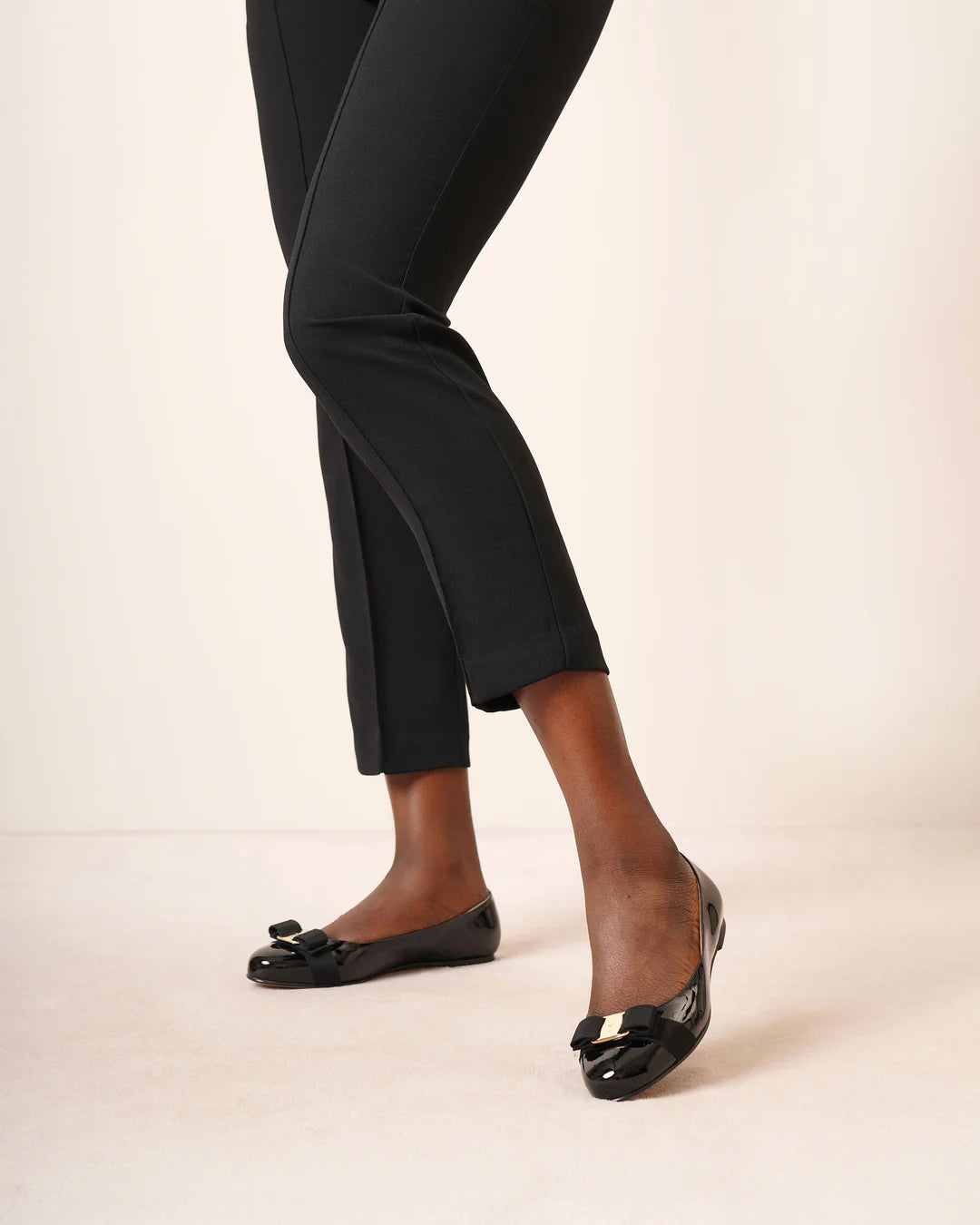 Ferragamo Varina Black Patent Leather Bow Ballet Flats (9 - 9.5)