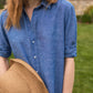 Frank & Eileen Hunter Shirt Dress in Blue Linen Speckle