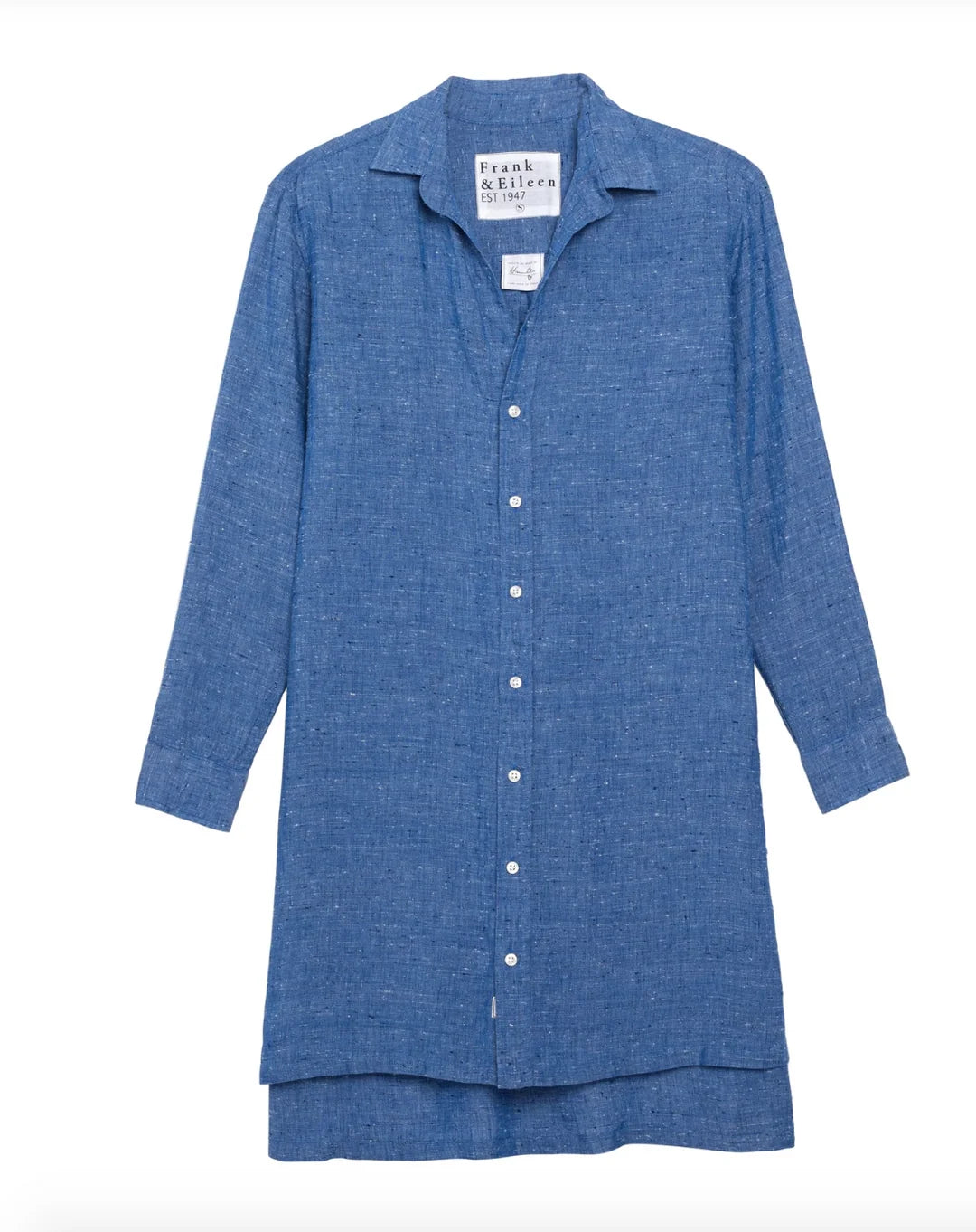 Frank & Eileen Hunter Shirt Dress in Blue Linen Speckle