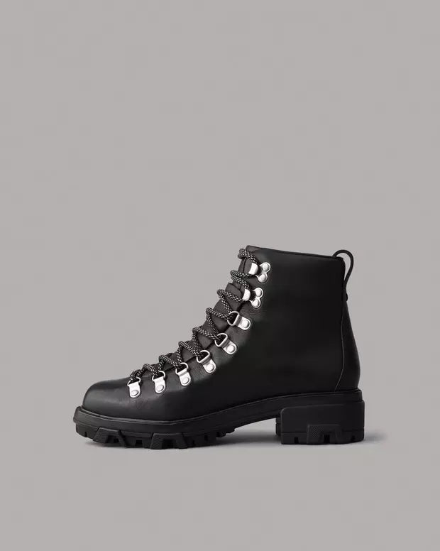 NEW Rag & Bone Black Lace Up Shiloh Hiker Leather Boot size 8.5