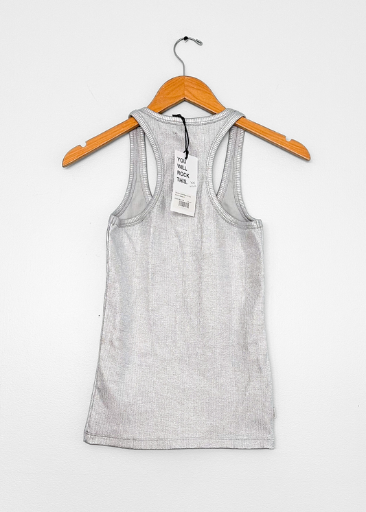 NEW Mikuta Silver Foil Ribbed Tank Top (S)