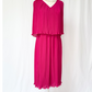 Vintage Chisholm Halle Magenta Dark Pink Pleated Cape Top Dress (M)