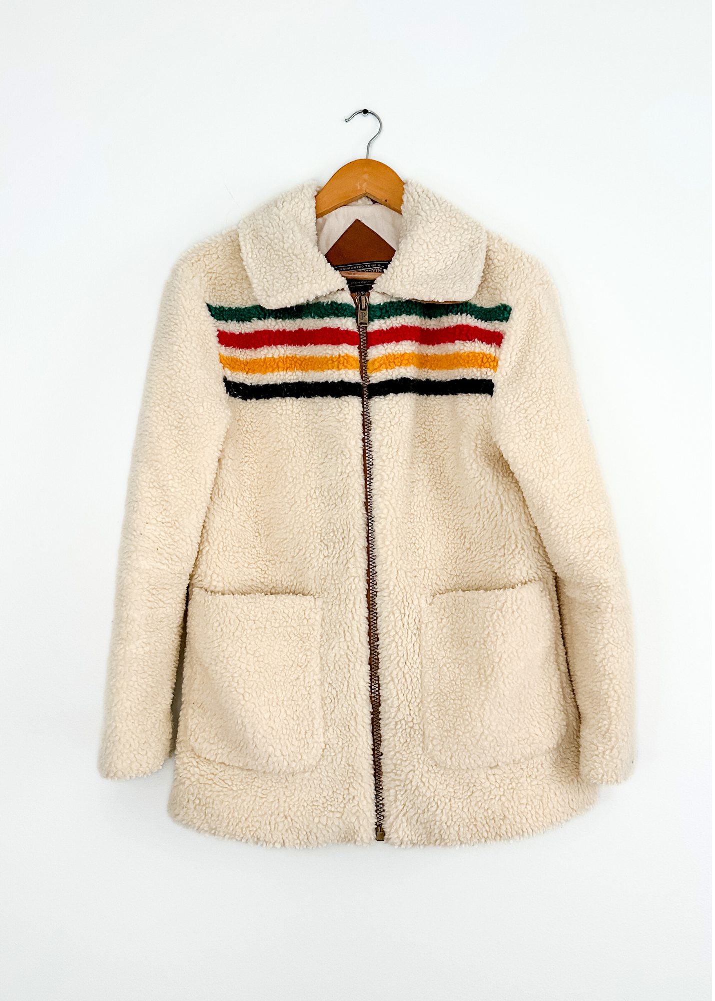 Pendleton Glacier Sunset Stripe Sherpa Fleece Coat (S)