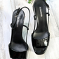 Jil Sander Black Patent Leather Square Toe Sandal Wedge Heels (38.5 or 8/8.5)