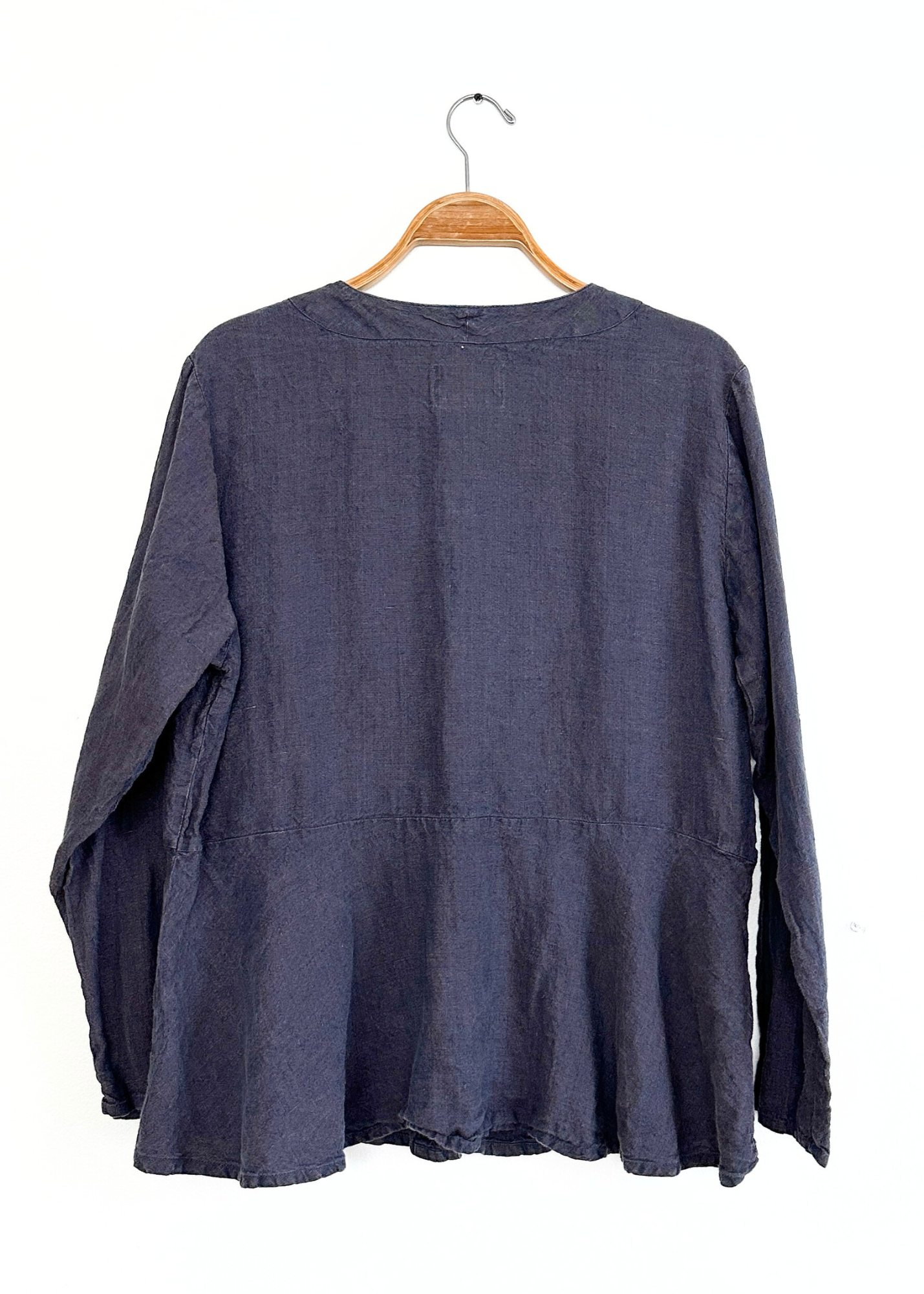 Flax by Jeanne Engelhart Navy Blue 100% Linen Jacket (M)