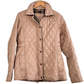 L.L. Bean Khaki Light Brown Quilted Green Corduroy Trim Riding Chore Jacket