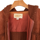 Vintage 1970s Brown Suede Patchwork and Knit Belted Jacket (L)