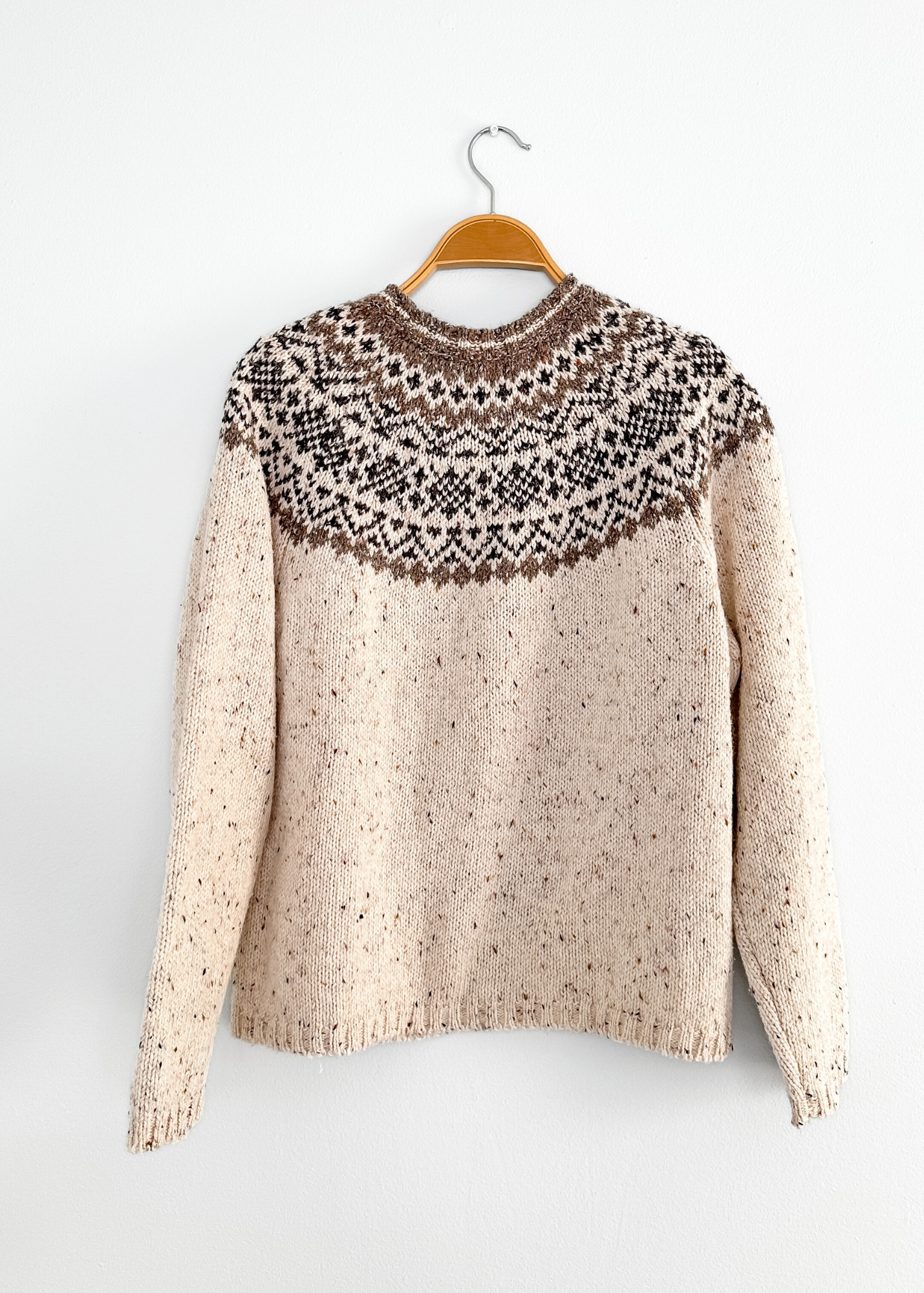 R&R Oatmeal Alpine Knit Crewneck Pullover (M)