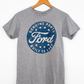 Ford Blue Distressed Logo Gray Tee (S)