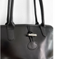Longchamp Roseau Toggle Domed Black Leather Shoulder Purse