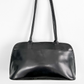 Longchamp Roseau Toggle Domed Black Leather Shoulder Purse