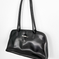 Longchamp Roseau Toggle Domed Black Leather Shoulder Purse