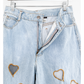 Vintage 80s / 90s Fredricks of Hollywood Light Wash Heart Mesh Cutouts Jeans