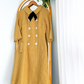 Vintage 60s / 70s Golden Yellow Houndstooth Bow Neck Dress (6)