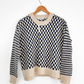 NEW Madwell Crewneck Sweater in Navy Checked Stripe (S)