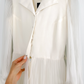 Vintage 1969 Miss Elliette Ivory Pleated Wide Leg Jumpsuit (S)