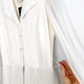 Vintage 1969 Miss Elliette Ivory Pleated Wide Leg Jumpsuit (S)