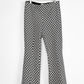 Anthropologie Maeve Black White Daisy Flower Kick Flare Pants (M)