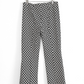 Anthropologie Maeve Black White Daisy Flower Kick Flare Pants (M)