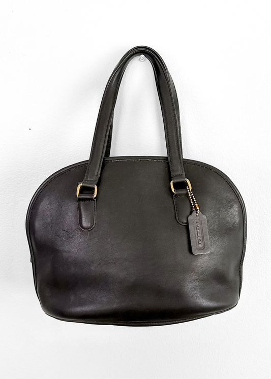 Vintage 90s Coach Pelham Black Leather Dome Purse #9958