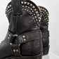Frye Black Leather Silver Stud Billy Biker Short Western Cowboy Boots (7.5)