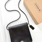 Vintage Coach Compact Pouch in Black Leather Crossbody Purse