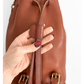 Vintage 90s Coach Top Handle Sling Backpack British Tan Leather Bucket Bag # 9992