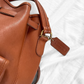 Vintage 90s Coach Top Handle Sling Backpack British Tan Leather Bucket Bag # 9992
