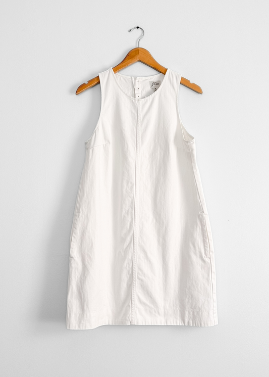 J.Crew White Denim Jumper Dress (10 or M)