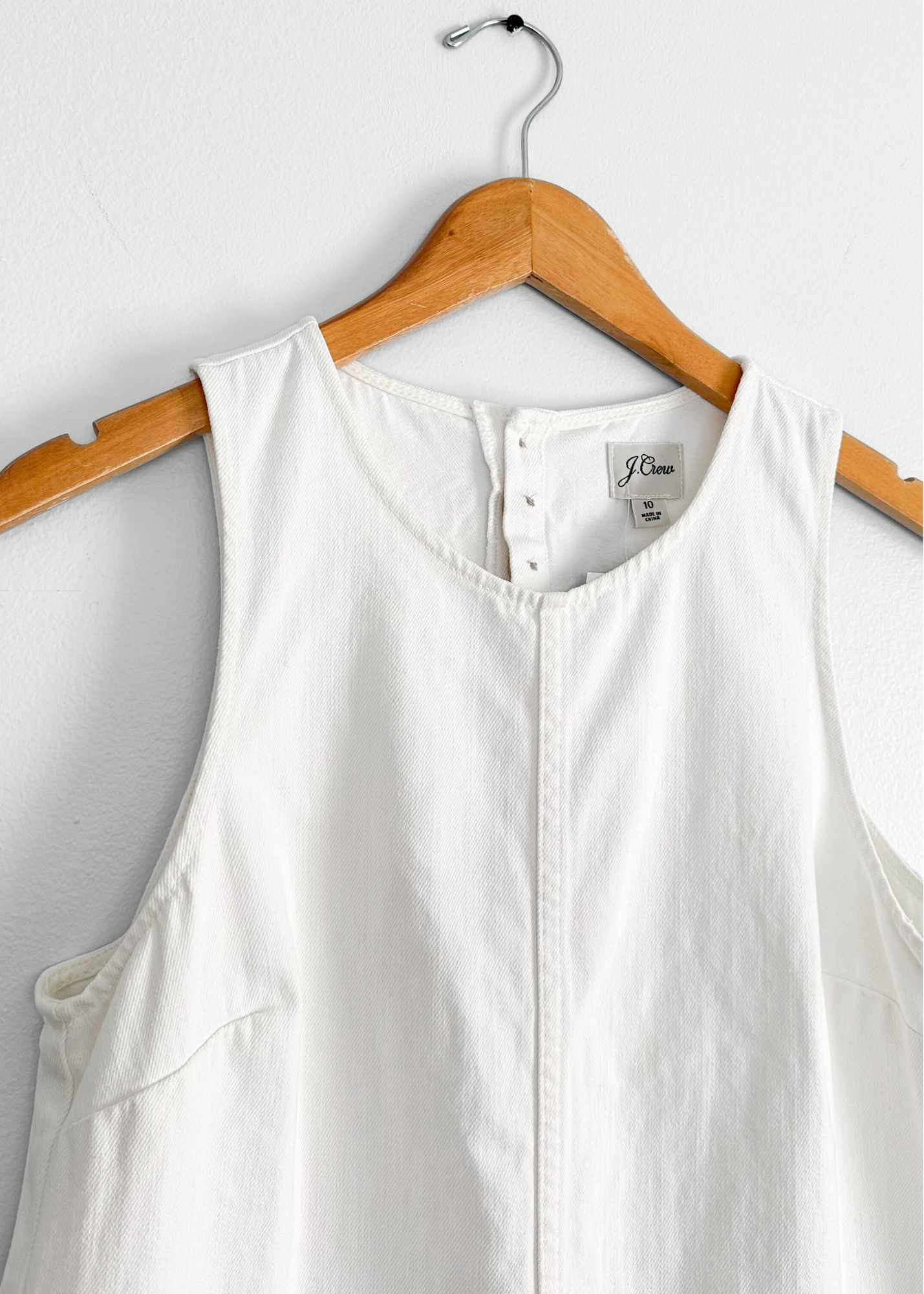 J.Crew White Denim Jumper Dress (10 or M)