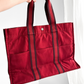 Hermès Bordeaux Red 100% Cotton Heavy Canvas Extra Large Tote Bag