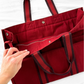 Hermès Bordeaux Red 100% Cotton Heavy Canvas Extra Large Tote Bag