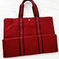 Hermès Bordeaux Red 100% Cotton Heavy Canvas Extra Large Tote Bag