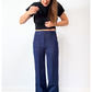 NEW Vintage 70s 80s Dark Denim Pull-On Flare Stretch Jeans (S)