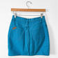 Vintage 90s Columbia Turquoise Denim Mini Skirt (S)