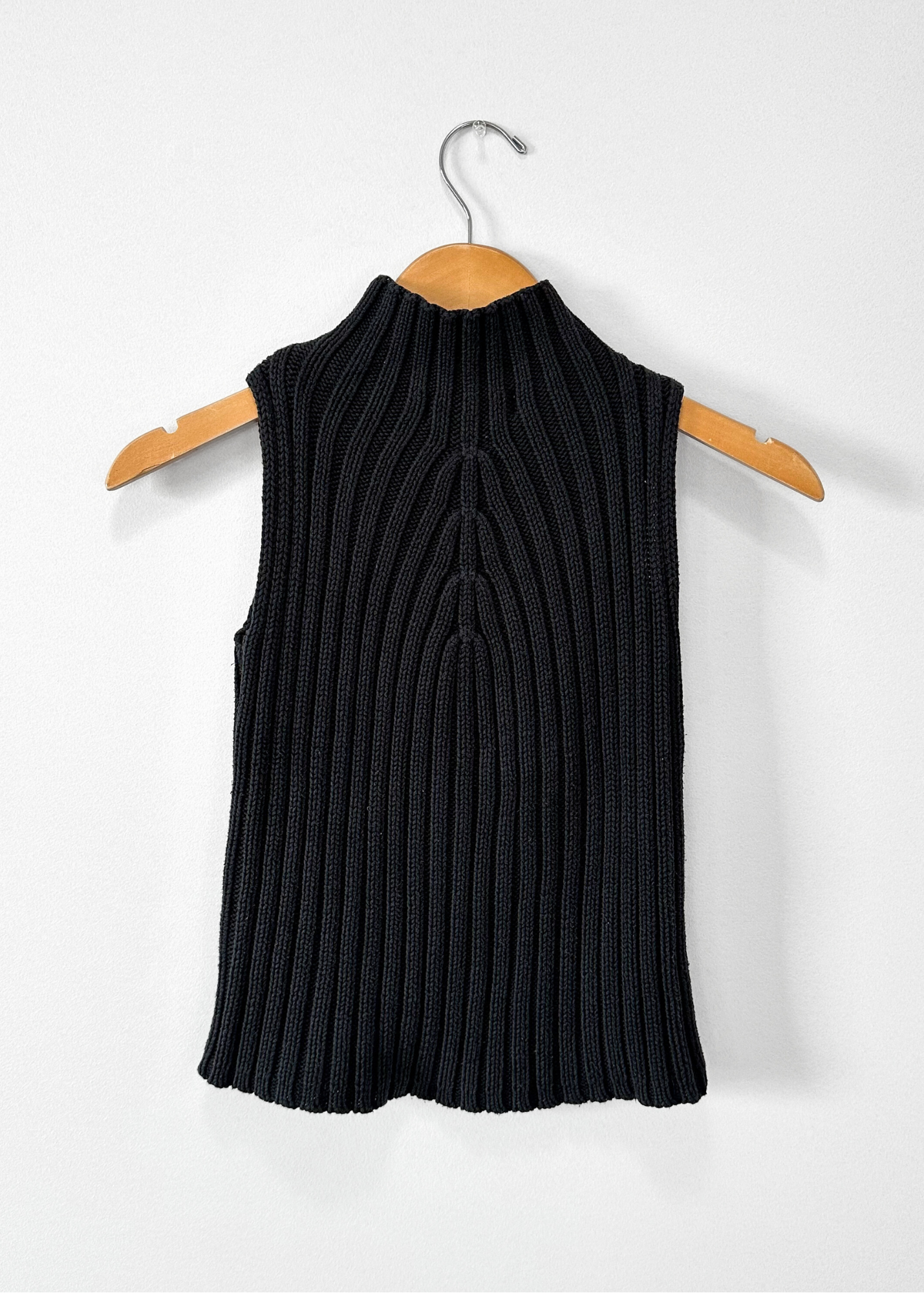 Vintage 00s Black Knit Mock Neck Top (S)