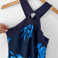 Ted Baker Navy Blue Fantasia Bodycon Halter Floral Dress (TB 2 or US 6)