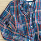 Frank & Eileen Italian Cotton Blue Plaid Relaxed Button Down Top (M)