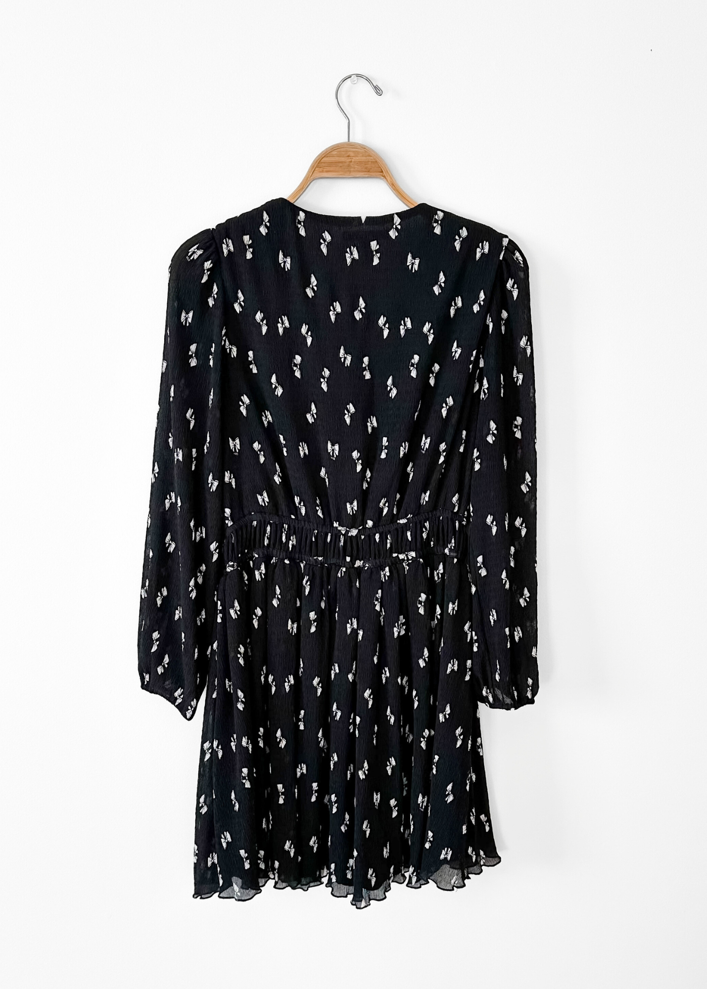 Maje Rionana V-Neck Bow Print Mini Dress (42 or US L)