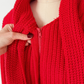 Vintage 80s Answers by Riddler Inc. Red Knit Zip Front Scarf Jacket (M)