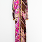 Vintage 60s Emilio Pucci Silk Purple Brown Pink Abstract Maxi Dress