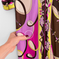 Vintage 60s Emilio Pucci Silk Purple Brown Pink Abstract Maxi Dress