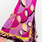 Vintage 60s Emilio Pucci Silk Purple Brown Pink Abstract Maxi Dress