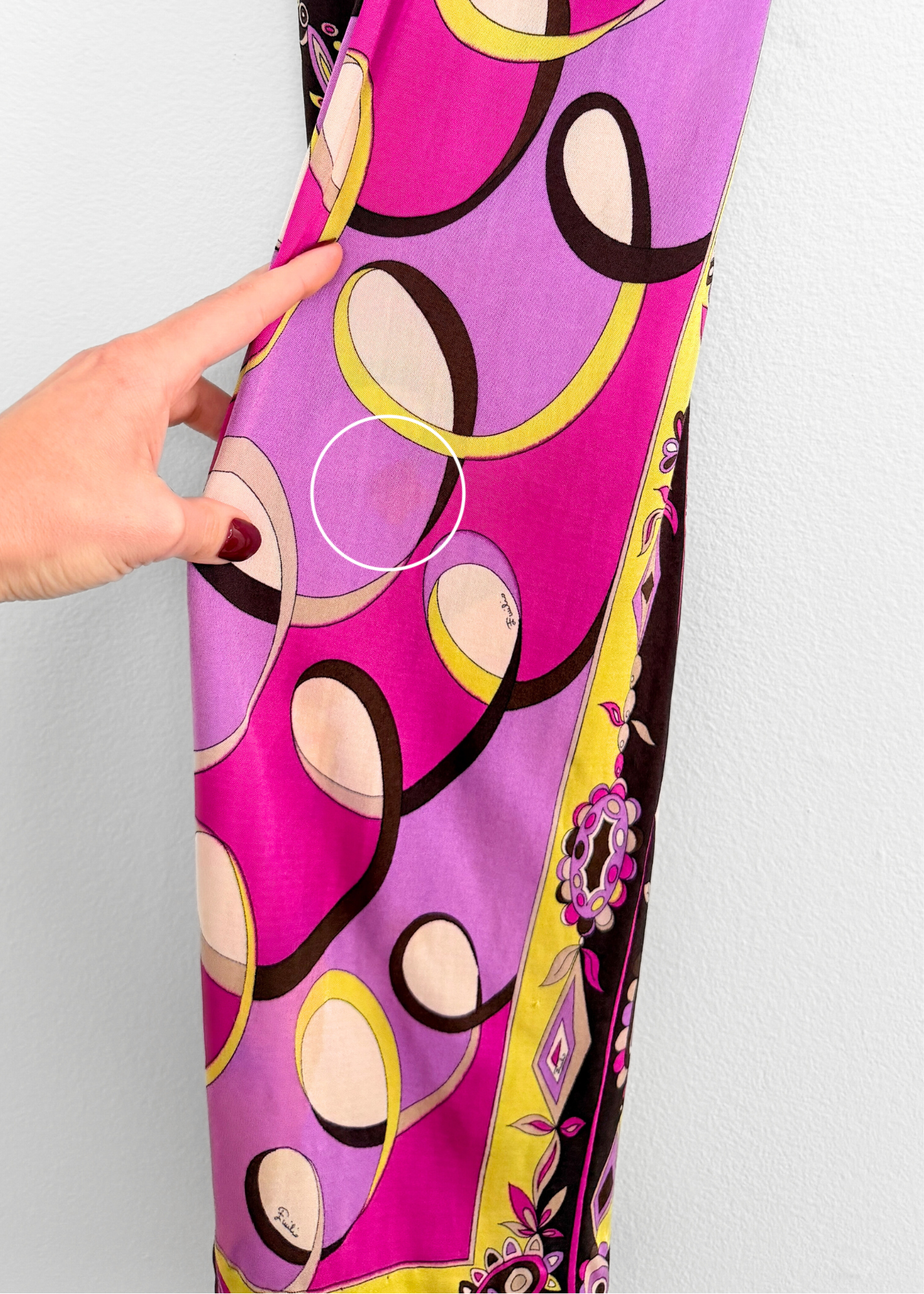 Vintage 60s Emilio Pucci Silk Purple Brown Pink Abstract Maxi Dress