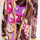 Vintage 60s Emilio Pucci Silk Purple Brown Pink Abstract Maxi Dress