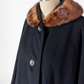 Vintage 60s Black Cashmere & Mink Collar Winter Coat (L)