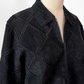 Vintage Black Suede Leather & Crochet Patchwork Zip Jacket (S/M)