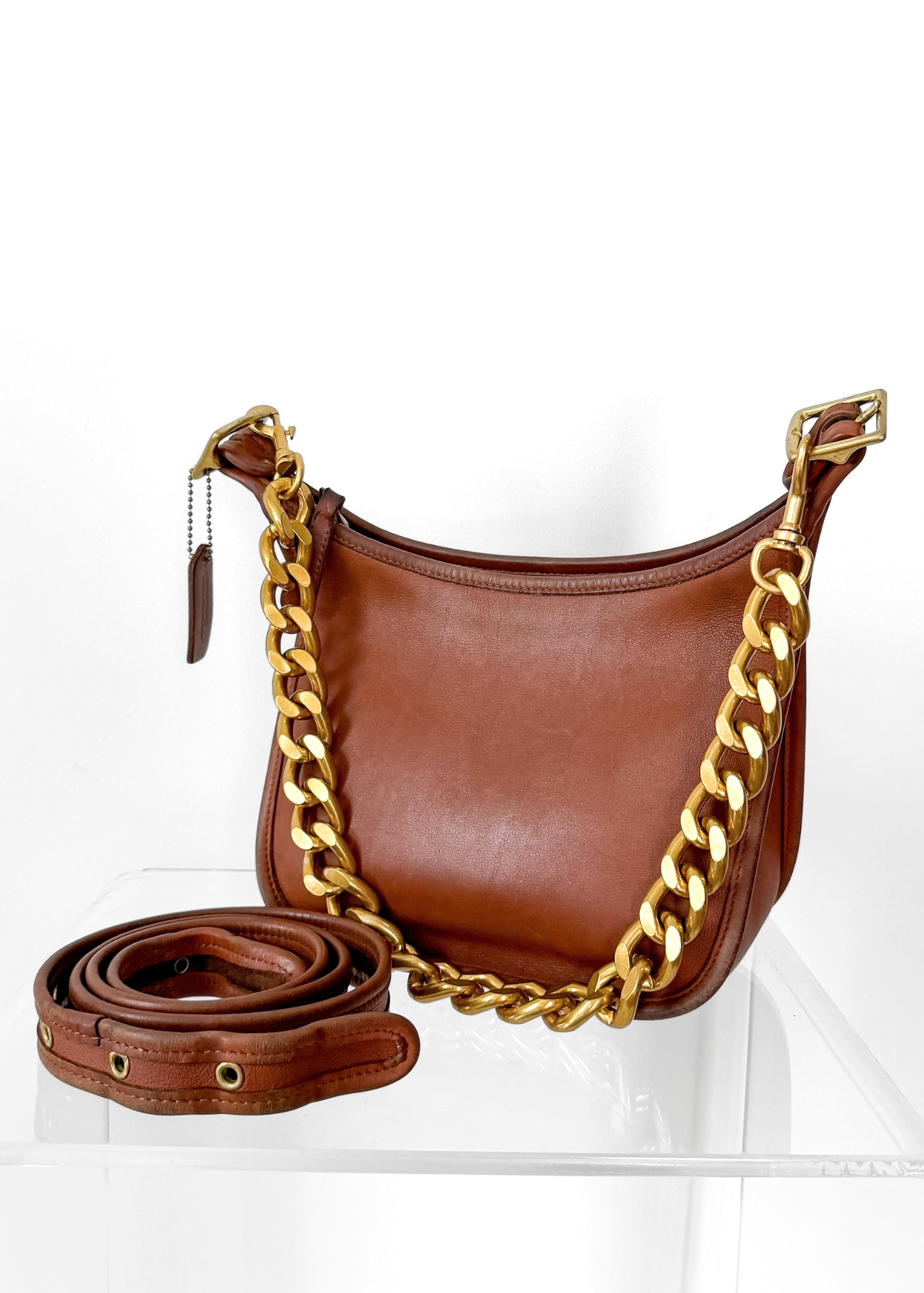 Vintage 90s Coach Janice Legacy British Tan Brown Leather Purse # 9950