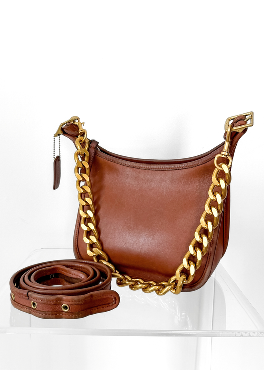 Vintage 90s Coach Janice Legacy British Tan Brown Leather Purse # 9950