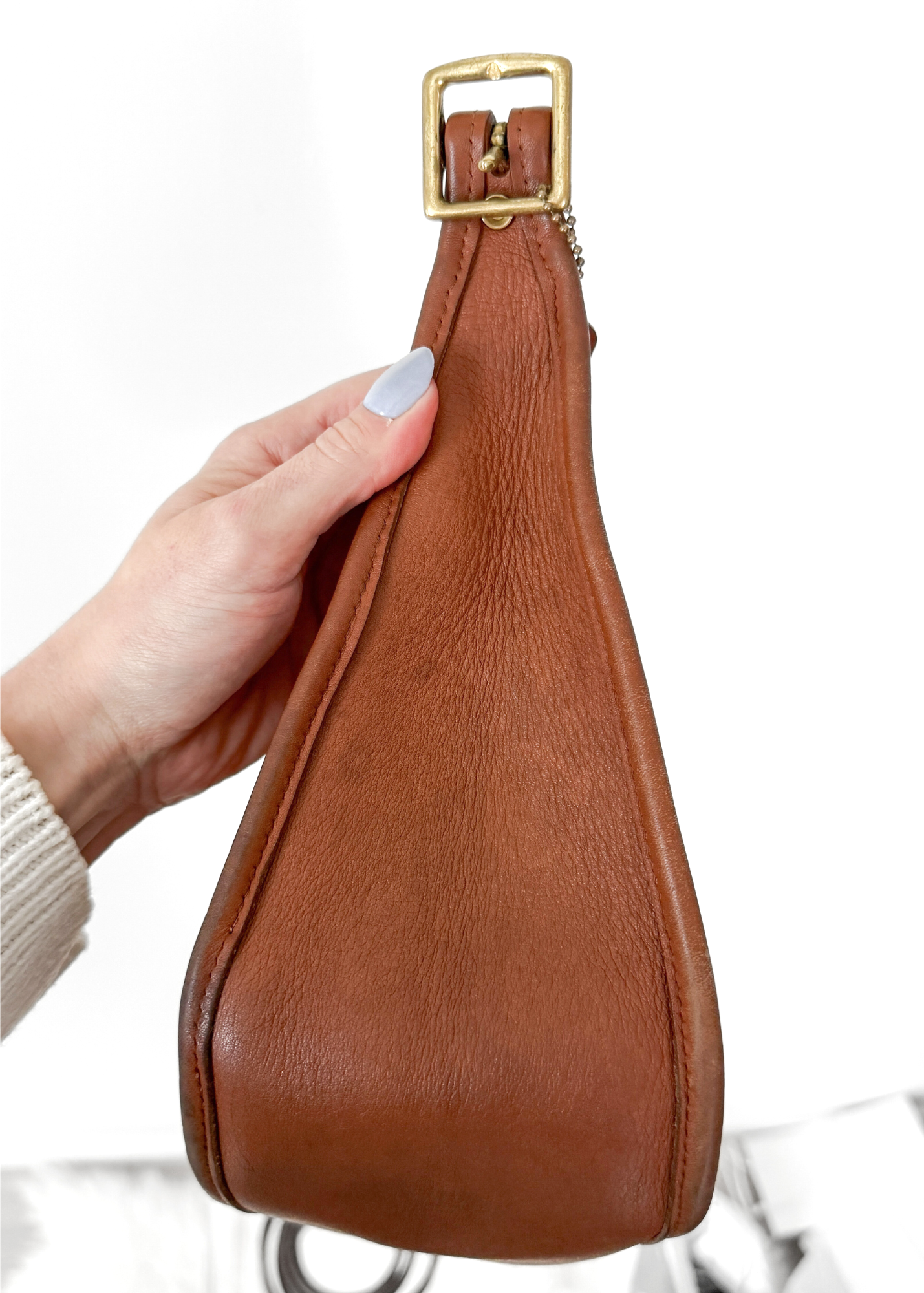 Vintage 90s Coach Janice Legacy British Tan Brown Leather Purse # 9950